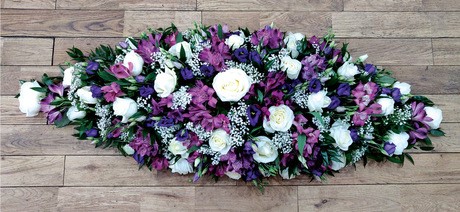 Purple and White Casket Top